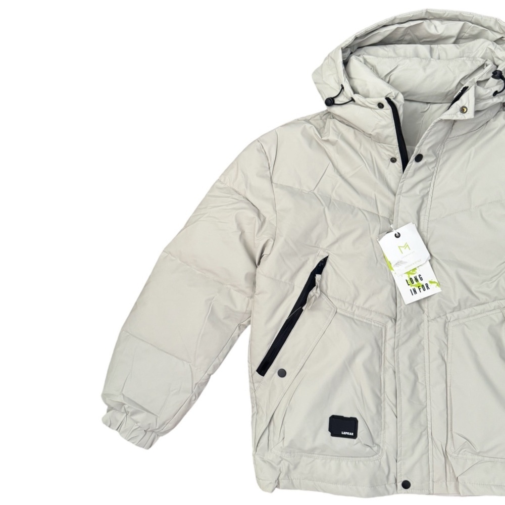 LONG IN FOR • Hooded Puffer Ski Jacket Coat Explorer PKNK - Picture 3 of 6